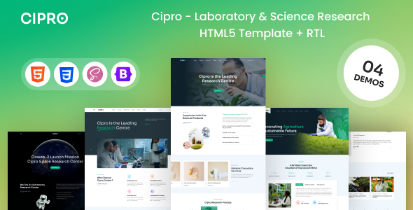 Cipro - Laboratory & Science Research HTML5 Template + RTL