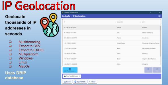 IPGeolocation for Windows, Linux and MacOs