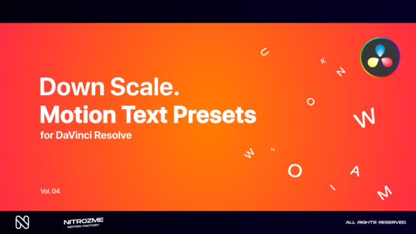 Down Scale Motion Text Presets Vol. 04 for DaVinci Resolve