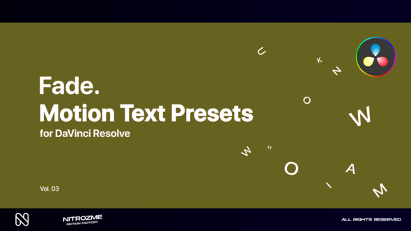 Fade Motion Text Presets Vol. 03 for DaVinci Resolve