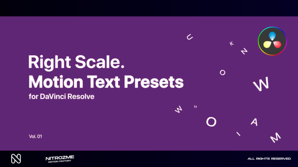 Right Scale Motion Text Presets Vol. 01 for DaVinci Resolve