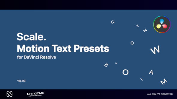 Scale Motion Text Presets Vol. 03 for DaVinci Resolve