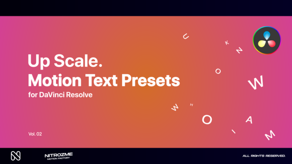 Up Scale Motion Text Presets Vol. 02 for DaVinci Resolve