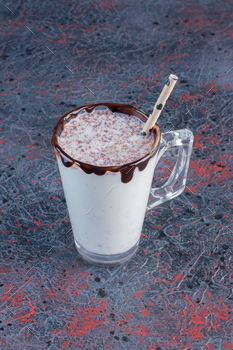 Vertical photo of chocolate milk shake