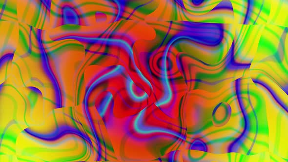 Abstract Animated Satin Surface Colorful Liquid Smooth Wavy Background