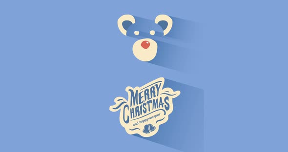 Illustration of christmas decoration and bear 4k