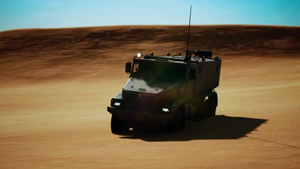 Armoured Military Truck in Desert