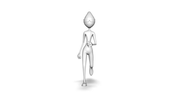 3d Character Man Run Loop On White Background