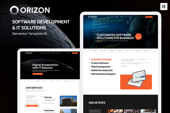 Orizon - Software Development & IT Solutions Elementor Template Kit