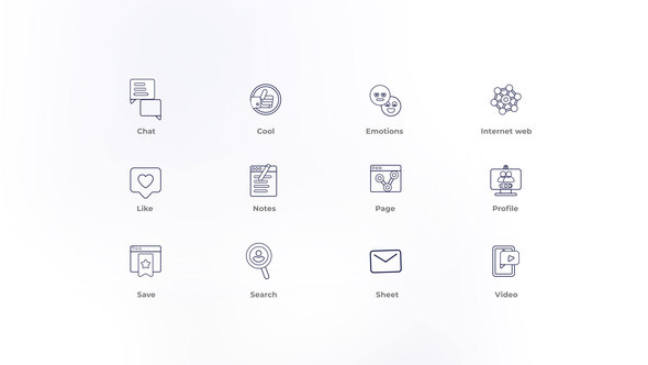 Social Media  - Outline Icons alt