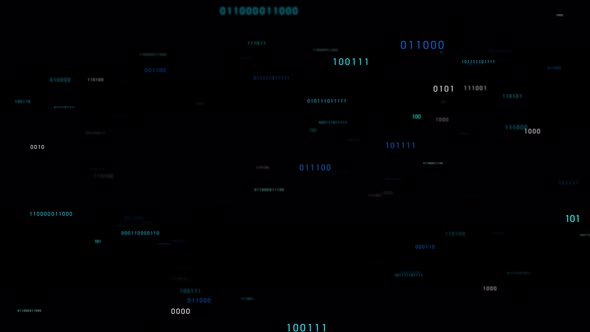 Binary numbers digits scrolling Background Animation 4K