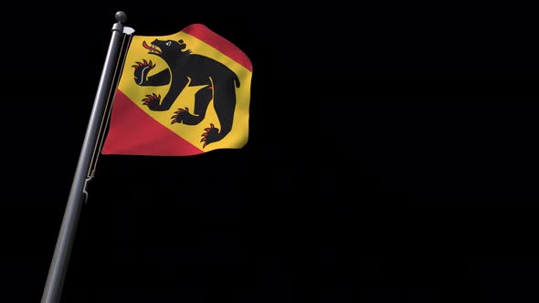 Flag Of Bern City (Switzerland) With Alpha Channel 4K