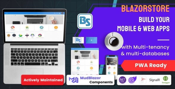 BlazorStore Pro - Mobile PWA and web templates with multi-tenancy and multi-databases