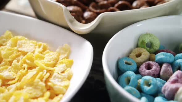 Bowls of various breakfast