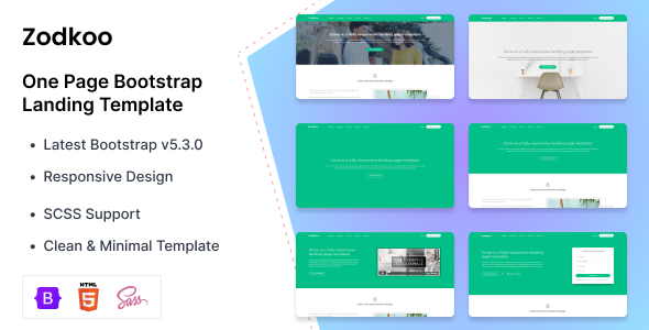 Zodkoo - Bootstrap Landing Page Template