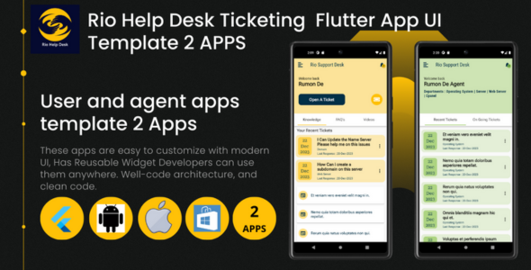 Rio Help Desk Ticketing Flutter App UI Template