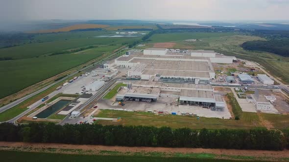 Aerial View of Modern Industrial Factory