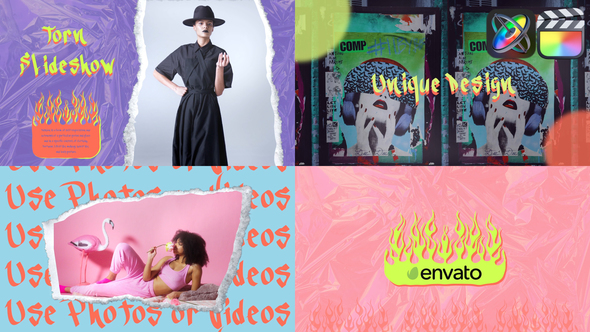 Torn Slideshow for FCPX alt