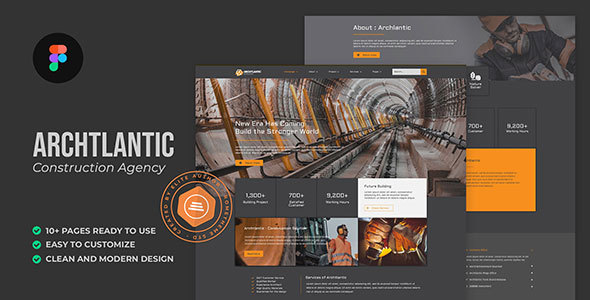 Archtlantic – Construction Agency Figma Template – 0 Sold!