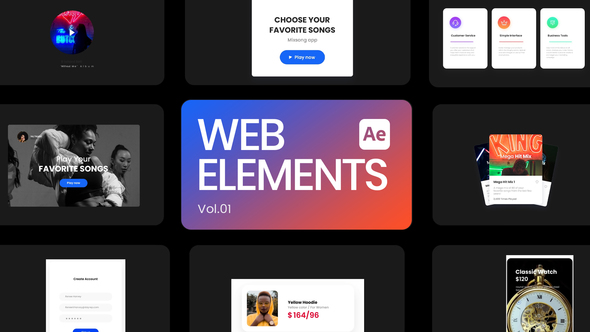 Web Elements 01 for After Effects
