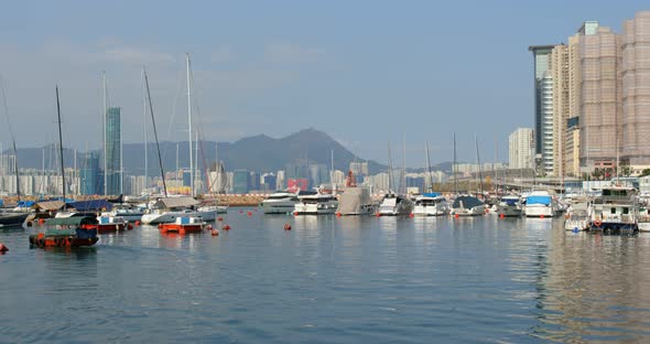 Causeway Bay, Hong Kong harbor side, typhoon shelter