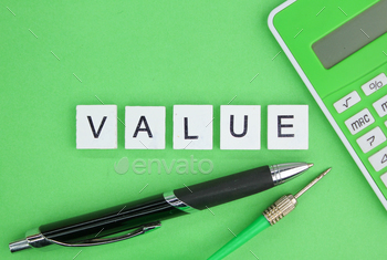 oncept of value or something of value. financial concept. Values fall and rise