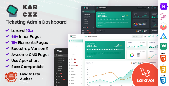 Karciz - Event Ticketing Laravel Admin Dashboard + Bootstrap Files