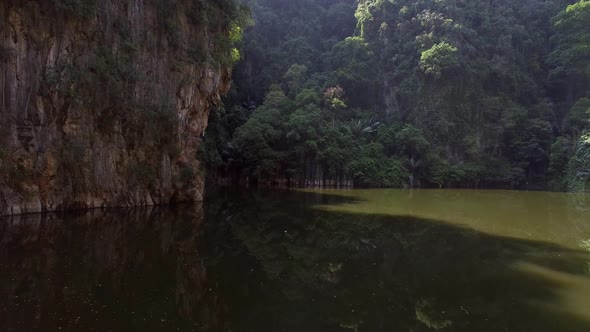 Aerial view of Little Guilin natural park, Ipoh, Malaysia.