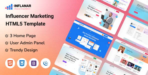 Inflanar - Influencer Marketing Platform HTML5 Template