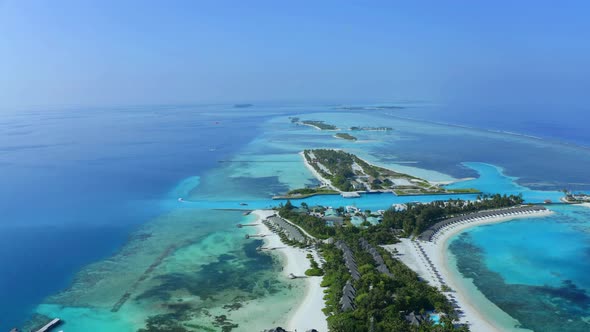 Aerial Shot of the Maldives island Olhuveli