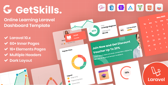 GetSkills | Online Learning Laravel Admin Dashboard Template
