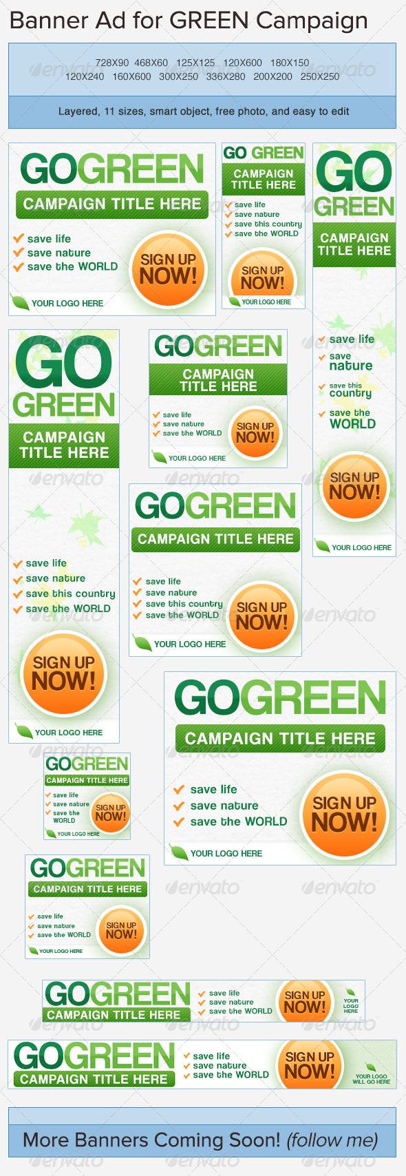 Nature Banners Ad Templates From Graphicriver - sizes 728x90 160x600 or 300x250 roblox town