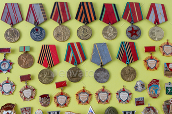 oviet vintage medal for participation in the Second World War.