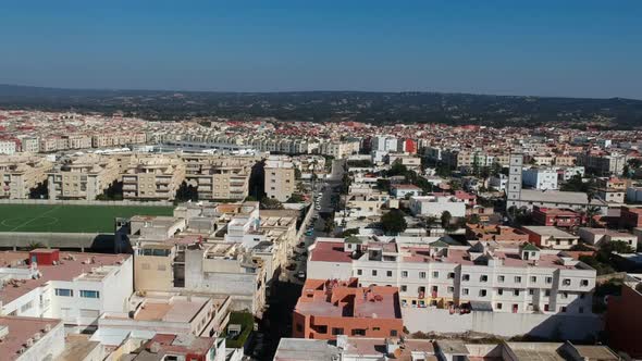 Aerial drone shot of Essaouira Morocco