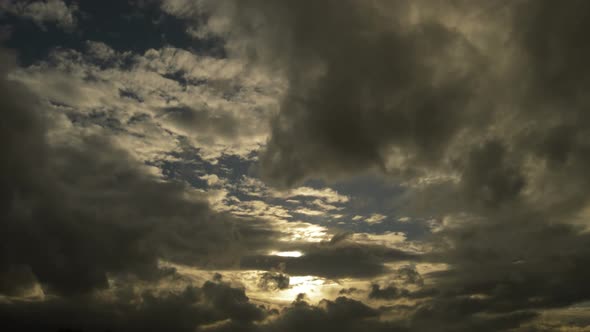 Airplane Passing in Cloudy Sky