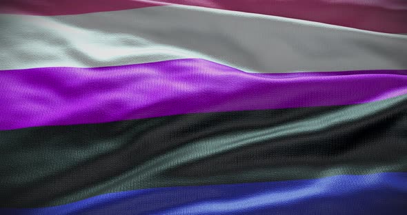 Genderfluid flag waving looped animation