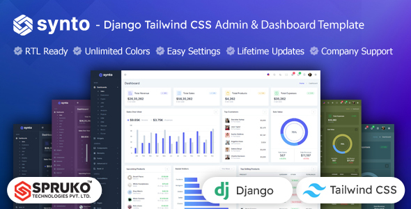 Synto - Django Tailwind CSS Admin Dashboard HTML Template