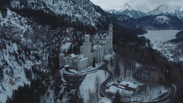 Neuschwanstein Castle in Winter Day