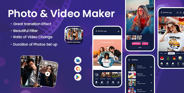 Photo Video Maker With Music - Music Video Status Maker - Video Editor - Photo to Video Maker