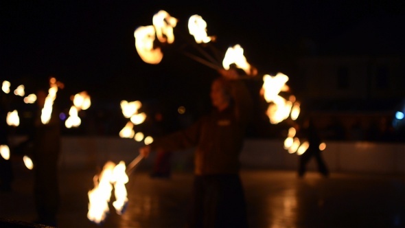 Fire On Ice Show At Night 1