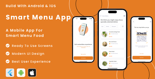 Smart Menu Food App - Flutter Mobile App Template