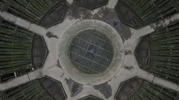 Aerial view of a power plant in Charleroi, Brussel.