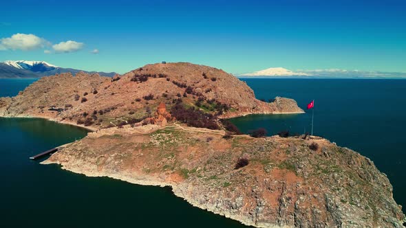 Akdamar Island at Van Lake in Turkey