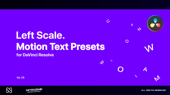 Left Scale Motion Text Presets Vol. 05 for DaVinci Resolve