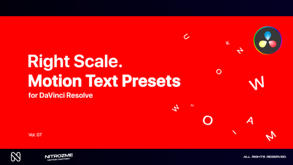 Right Scale Motion Text Presets Vol. 07 for DaVinci Resolve