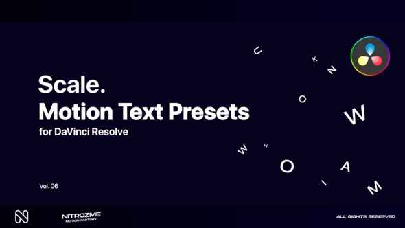 Scale Motion Text Presets Vol. 06 for DaVinci Resolve