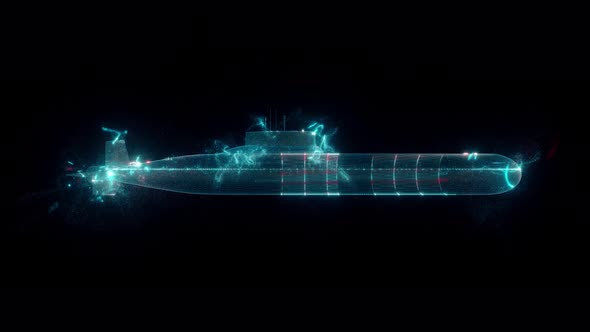 Submarine Hud Hologram 4k