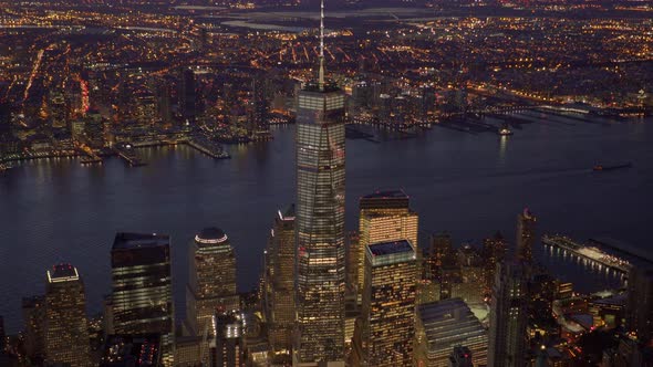 High Rise Buildings in Financial  Business District in New York City