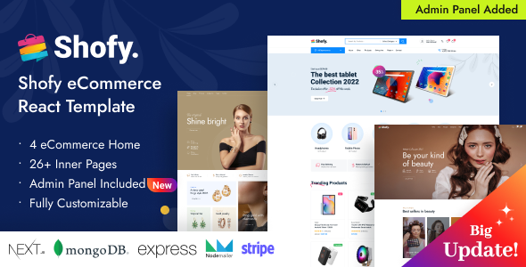 Shofy – eCcommerce Next js Template + Admin panel