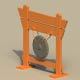 Low Poly Japanese Gong - 3DOcean Item for Sale